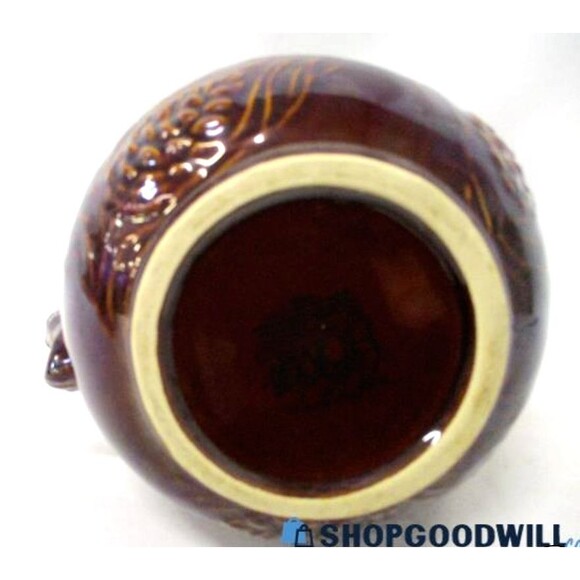 Celebrating Home Pitcher Stoneware 10'' Brown Golden Pinecone Pattern Autumn - Picture 4 of 5